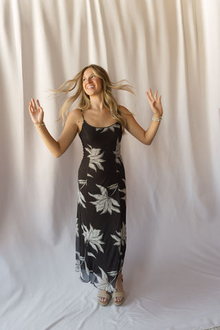 Z Supply Charisma Floral Midi Dress Dark Chocolate