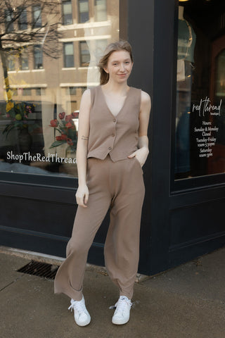 Z Supply Andre Wide Leg Pant, Milk Shake - The Red Thread Boutique