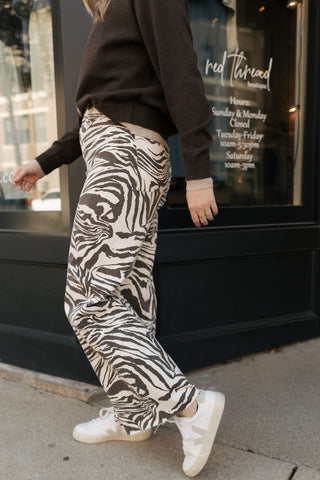 Zebra Stretchy Pants