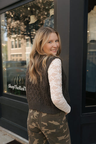 Floral Lace Top, Cream