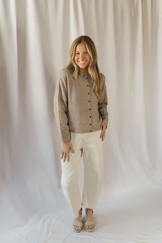 Winslow Lightweight Cardigan, Lt Mocha - The Red Thread Boutique