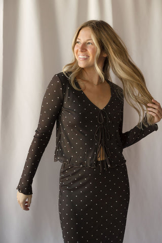 Z Supply Amara Polka Dot Mesh Top
