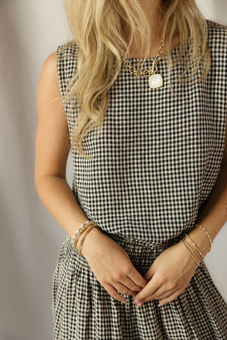 Z Supply Merit Gingham Top, Black