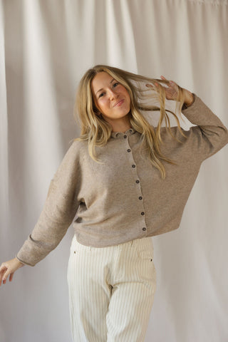 Winslow Lightweight Cardigan, Lt Mocha - The Red Thread Boutique