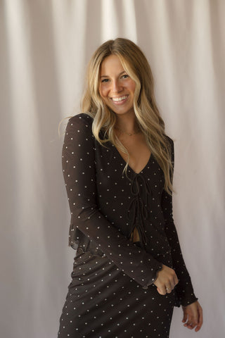 Z Supply Amara Polka Dot Mesh Top
