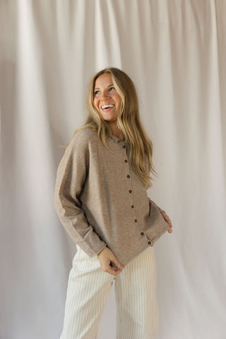 Winslow Lightweight Cardigan, Lt Mocha - The Red Thread Boutique
