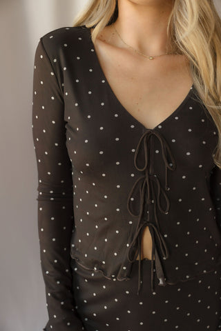 Z Supply Amara Polka Dot Mesh Top