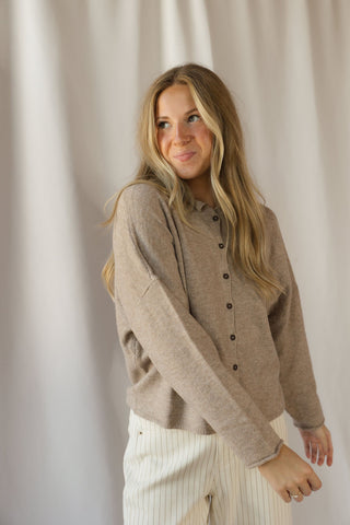 Winslow Lightweight Cardigan, Lt Mocha - The Red Thread Boutique