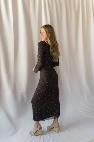 Z Supply Eda Polka Dot Mesh Skirt, Chocolate