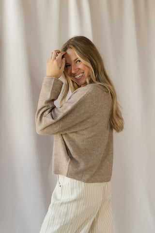 Winslow Lightweight Cardigan, Lt Mocha - The Red Thread Boutique