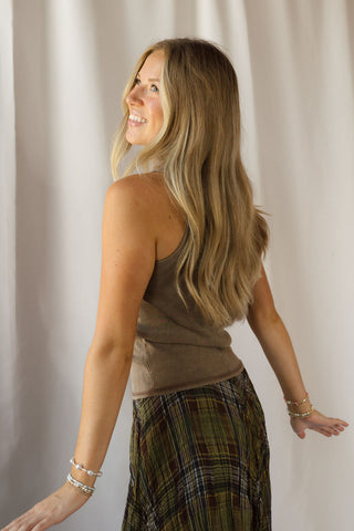 Maribel Turtleneck Tank, Milk Chocolate - The Red Thread Boutique