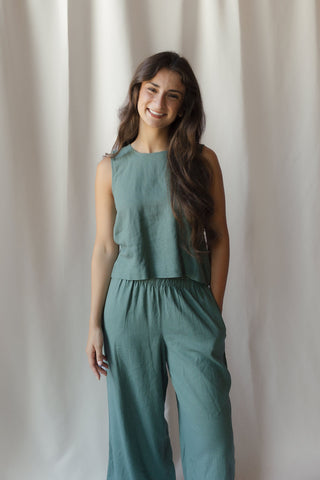 Z Supply Sloane Linen Top, Everglade