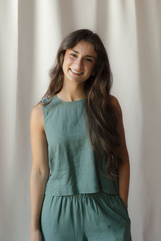 Z Supply Sloane Linen Top, Everglade
