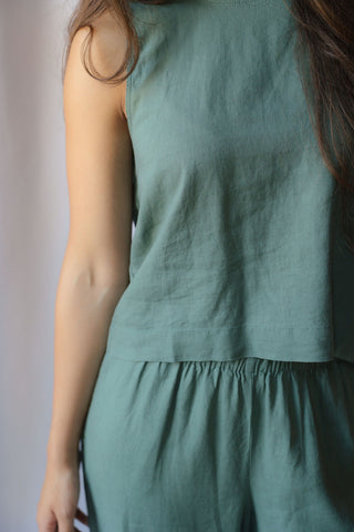 Z Supply Sloane Linen Top, Everglade