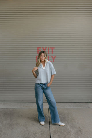 High Rise Full Length Straight, Med. Denim