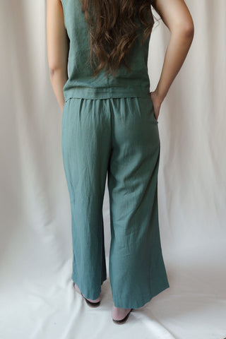 Z Supply Scout Linen Pants, Everglade - The Red Thread Boutique