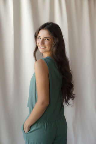 Z Supply Sloane Linen Top, Everglade