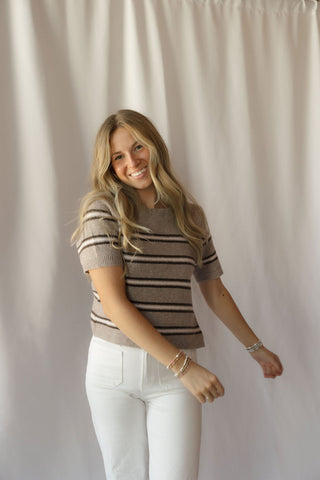 Z Supply Gatewood Stripe Sweater, Heather Ash