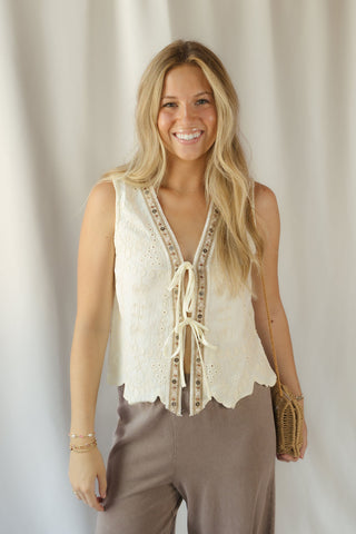 Ellis Beaded Lace Vest
