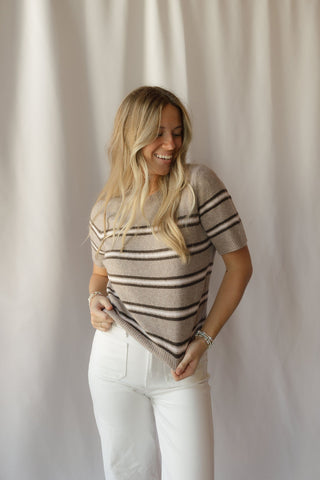 Z Supply Gatewood Stripe Sweater, Heather Ash