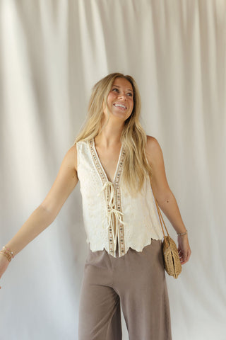 Ellis Beaded Lace Vest