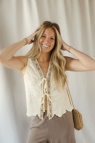 Ellis Beaded Lace Vest