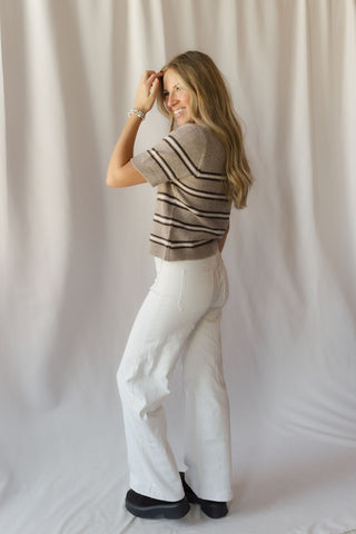 Z Supply Gatewood Stripe Sweater, Heather Ash
