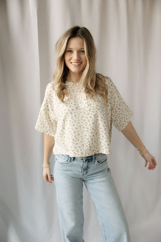 Arlo Floral Henley Tee - The Red Thread Boutique