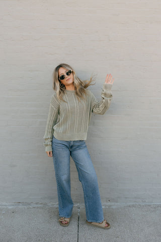 High Rise Full Length Straight, Med. Denim