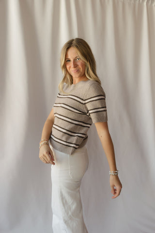 Z Supply Gatewood Stripe Sweater, Heather Ash