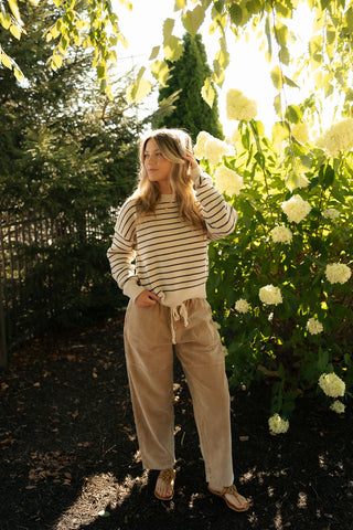 Washed Cord Pants, Tan *final sale*