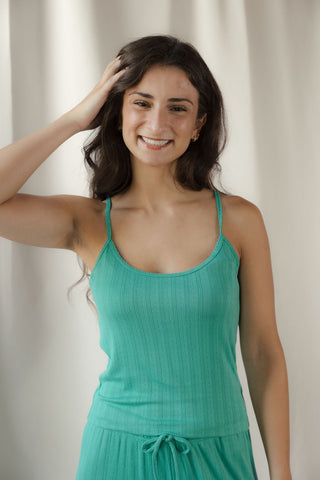 Z Supply Lynn Pointelle Cami, Light Rainforest