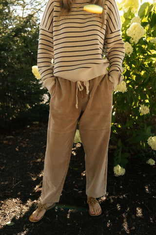 Washed Cord Pants, Tan *final sale*