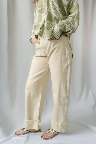 Sedona Cuffed Crop Barrel Jeans - The Red Thread Boutique