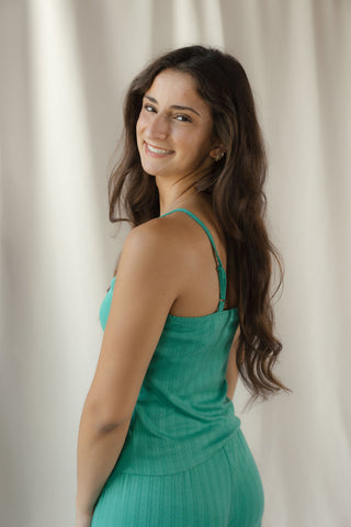 Z Supply Lynn Pointelle Cami, Light Rainforest