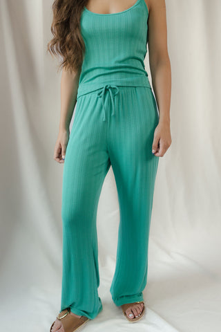 Z Supply Downhome Pointelle Pants, Light Rainforest