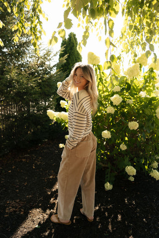 Washed Cord Pants, Tan *final sale*