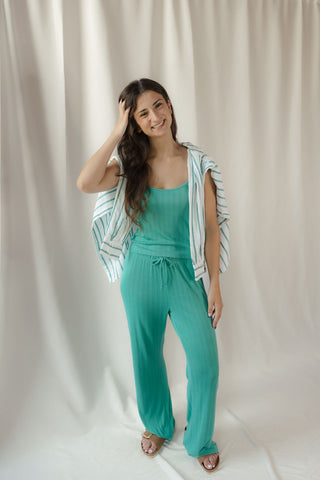 Z Supply Downhome Pointelle Pants, Light Rainforest
