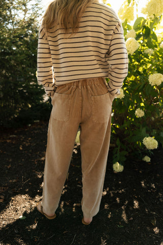 Washed Cord Pants, Tan *final sale*