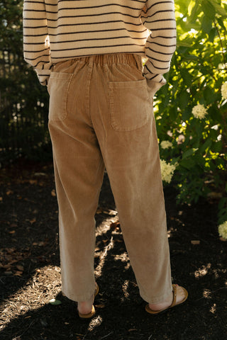 Washed Cord Pants, Tan *final sale*