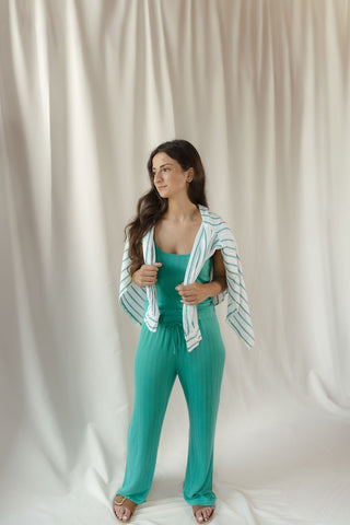 Z Supply Downhome Pointelle Pants, Light Rainforest
