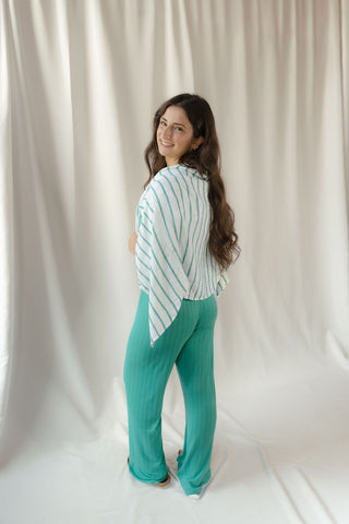 Z Supply Saturday's Stripe Shirt, Rainforest