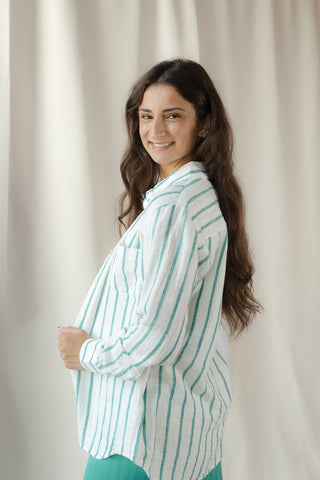 Z Supply Saturday's Stripe Shirt, Rainforest