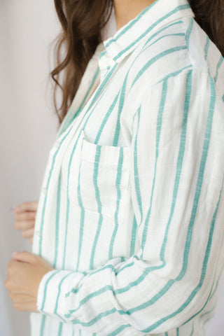 Z Supply Saturday's Stripe Shirt, Rainforest