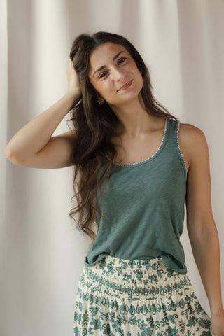 Z Supply Julian Crochet Tank, Evergalde