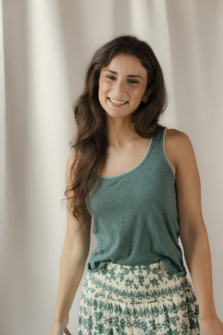 Z Supply Julian Crochet Tank, Evergalde