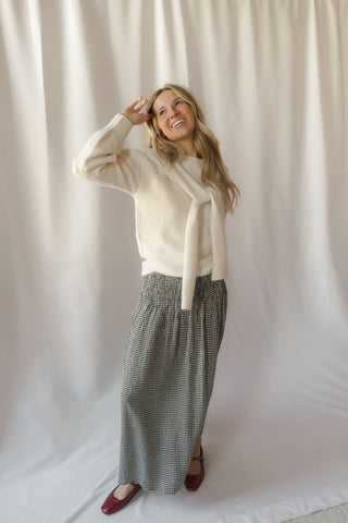 Beau Tie Shoulder Sweater, Oat