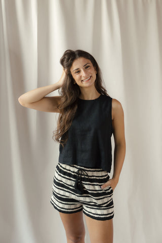 Z Supply Sloane Linen Top, Black