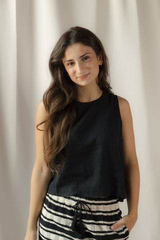 Z Supply Sloane Linen Top, Black