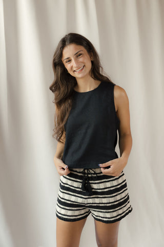 Z Supply Sloane Linen Top, Black